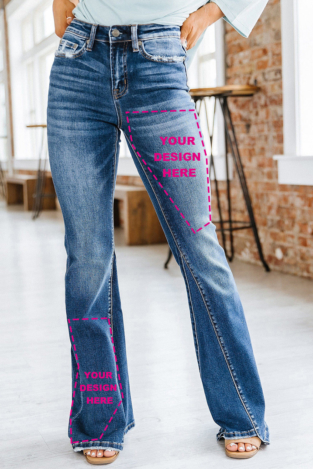 Medium Wash High Rise Flare Jeans