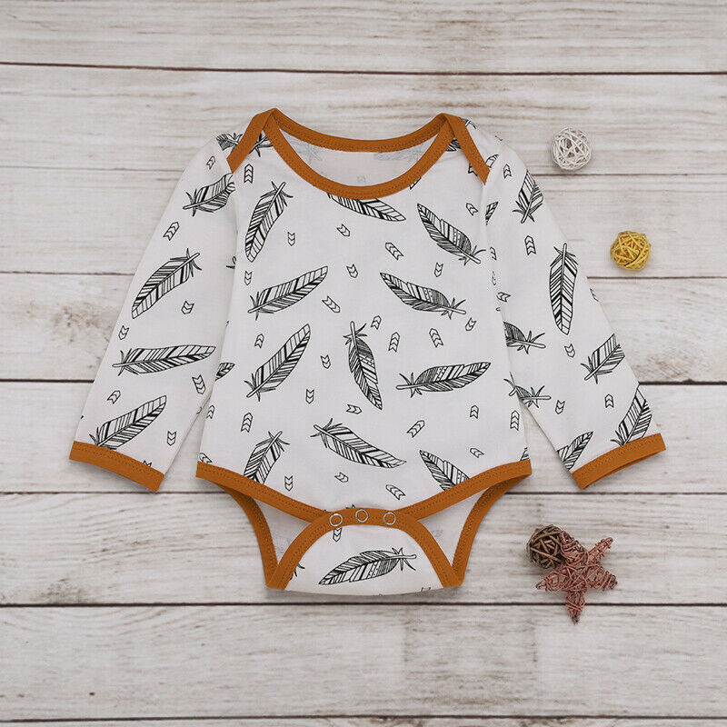 Striped printed feather children's wear