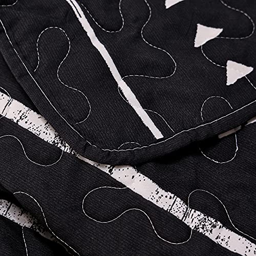 JANZAA Quilt Boho Quilt Set Boho Bedding Bedspreads Queen Size,3 PCS Bohemian Quilt Set with Geometric Printed for All Season(Two Pillow Cases)