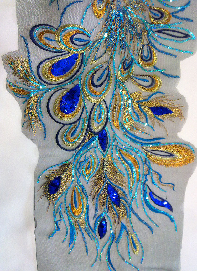 Phoenix Feather Phoenix Tail Embroidered Cloth Paste