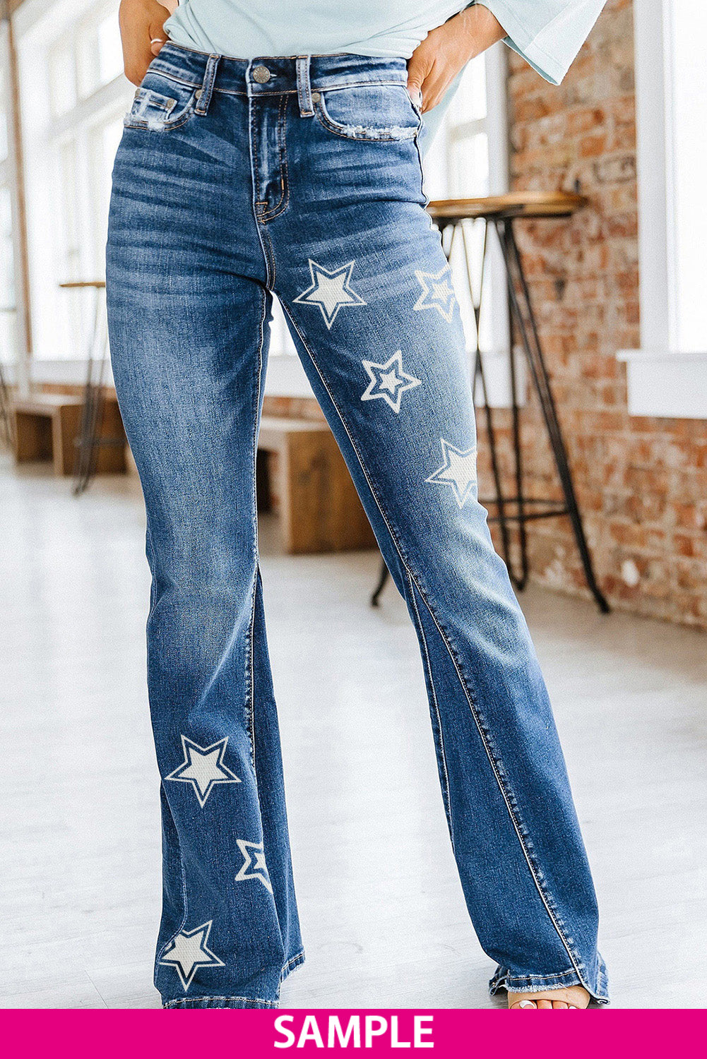 Medium Wash High Rise Flare Jeans