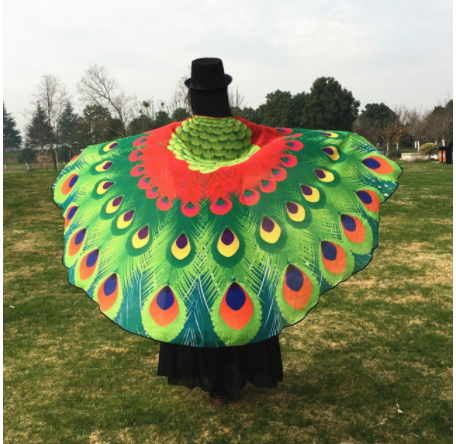 Peacock Feather Halloween Cape Chiffon Peacock Cape