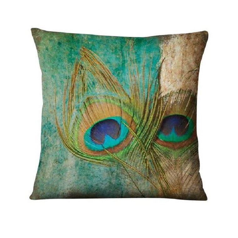 Peacock Feather Art Design Digital Printed Pillowcase
