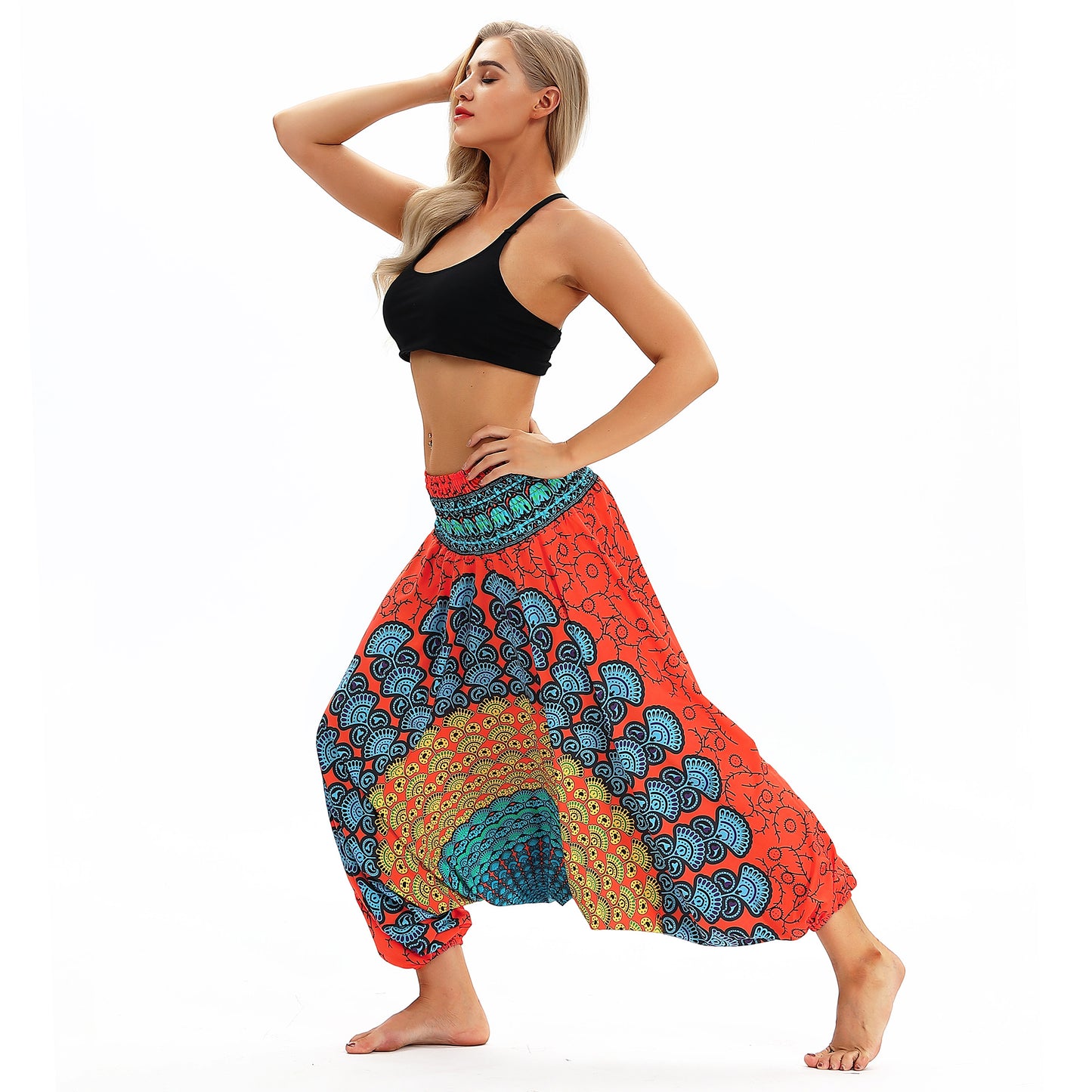 Loose And Thin Ethnic Bloomers, Hanging Crotch Harem Pants, Dance Yoga Fitness Wide-leg Pants