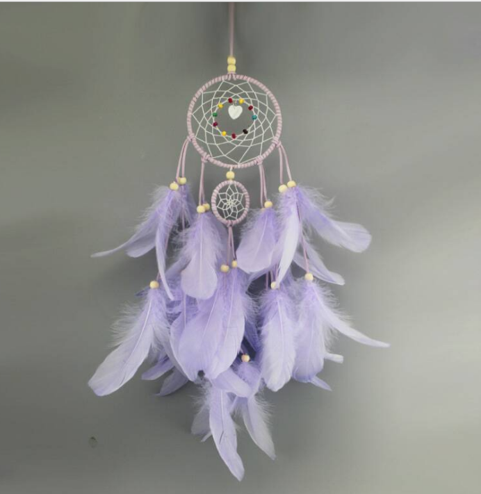 Indian Dreamcatcher Creative Gift Ornaments Girl Heart Dreamcatcher Pendant Birthday Gift Handmade Wind Chimes