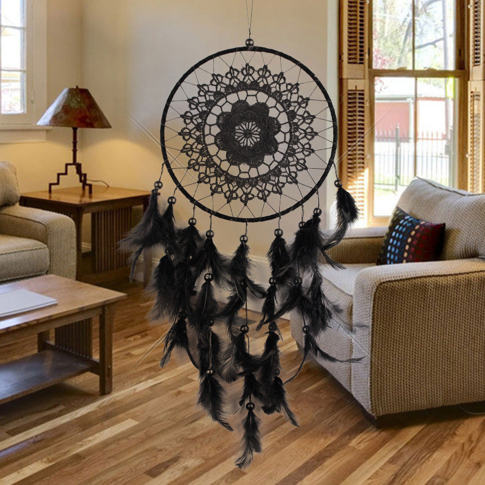 Natural Feather Big Lace Dream Catcher