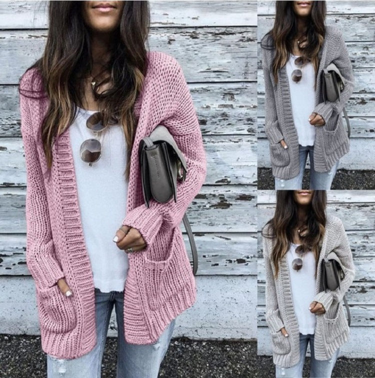 Long sleeve cardigan sweater