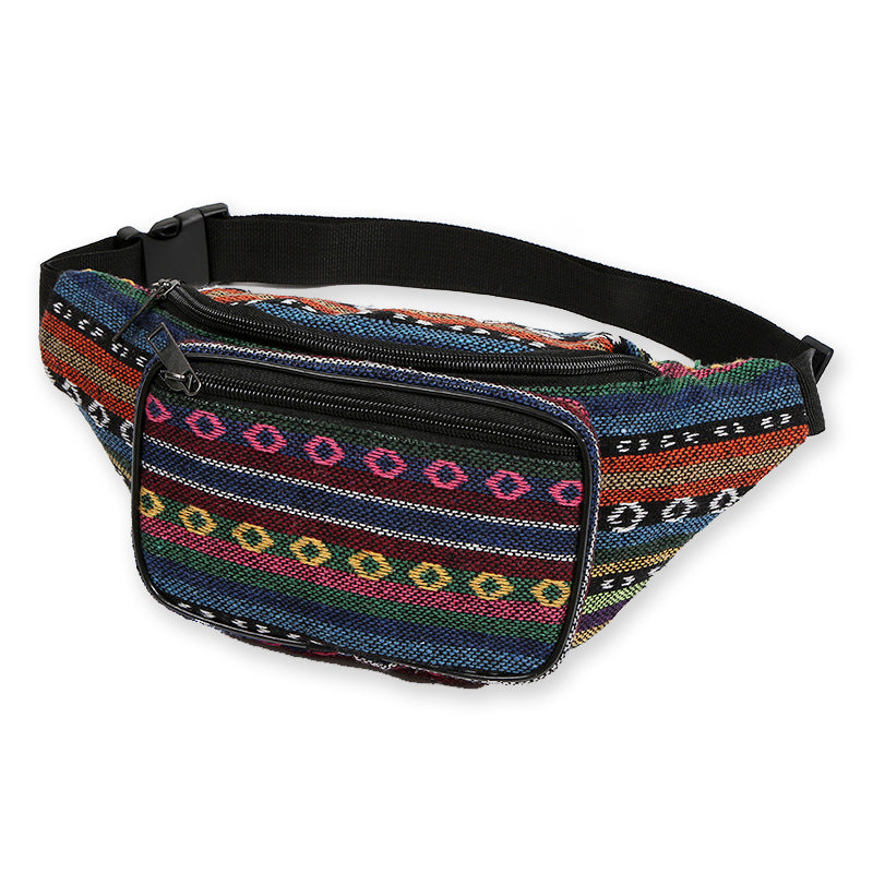 Ethnic Style Outdoor Multifunctional Canvas Belt Bag