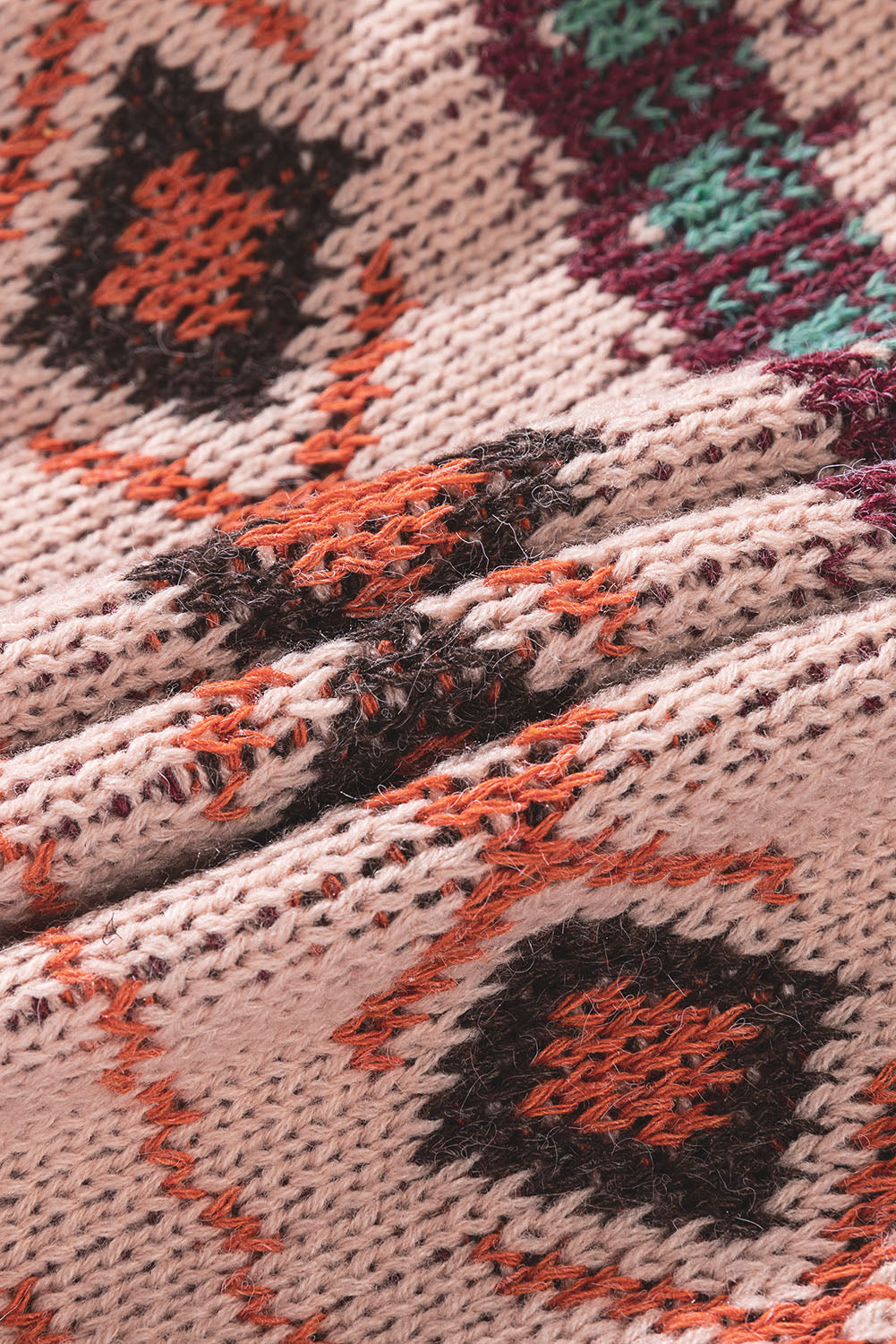 Multicolor Tribal Pattern V Neck Button Front Cardigan