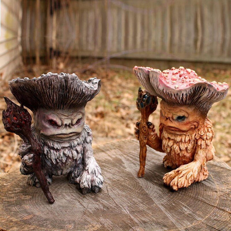 Fairy Mushroom Monster Shaman Wizard Troll Resin Garden Ornament Yard Lawn Outdoor Decor MUMR999