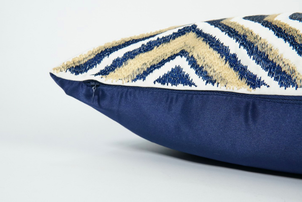 Dark blue arched plain pillow