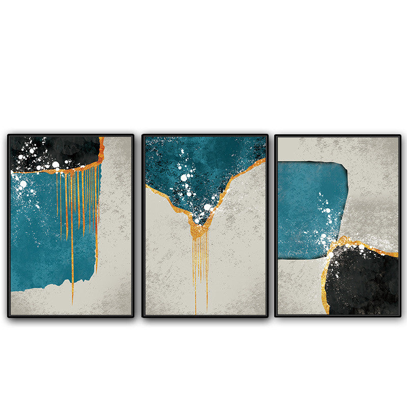 Simple Nordic Abstract Oil Painting Geometric Canvas