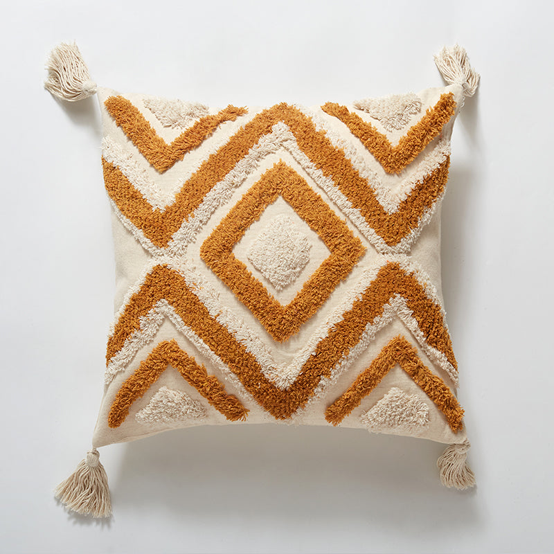 Bohemian Indian Hand-tufted Throw Pillow