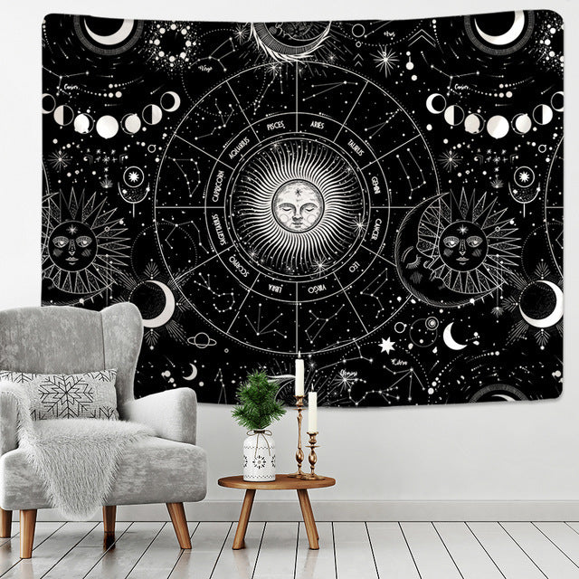 Nordic Sun Moon Mandala Starry Tapestry