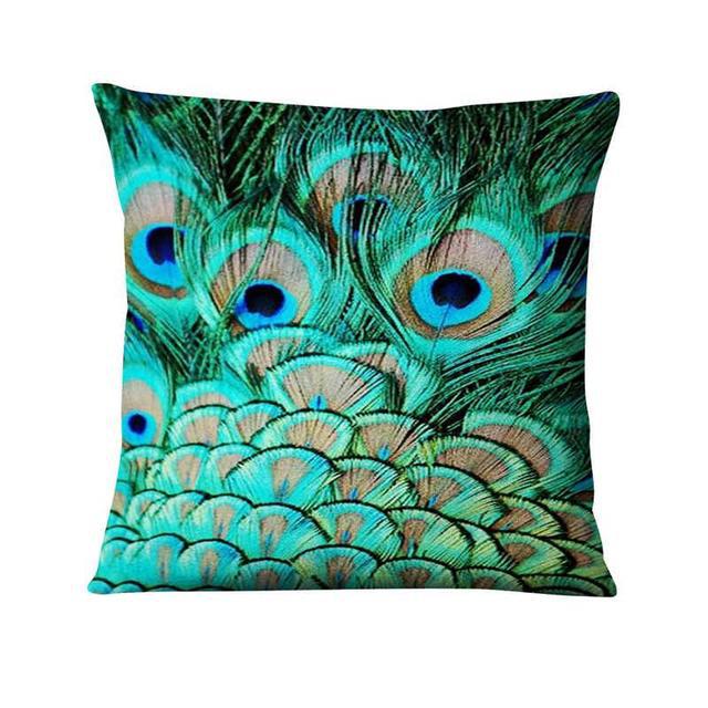 Peacock Feather Art Design Digital Printed Pillowcase
