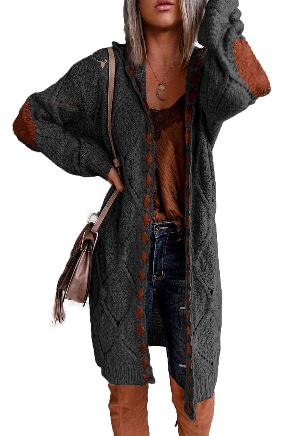 Color Block Sweater Long Sleeve Cardigan Sweater