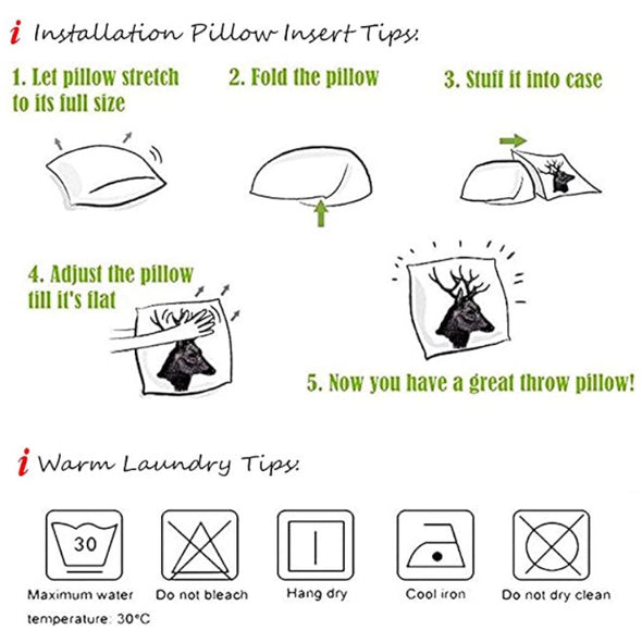 Feather Printed Linen Pillowcase