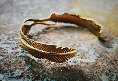 leaf titanium steel feather bracelet