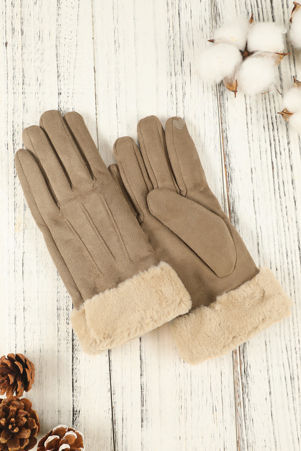 Suede Plush Lined Touch Screen Glove