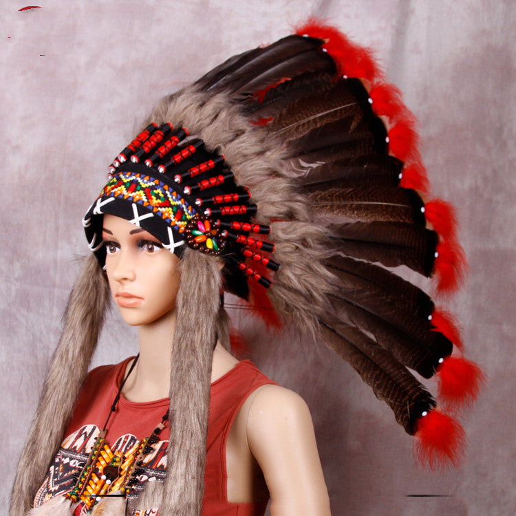 Show Feather Headdress Indian Savage Headdress