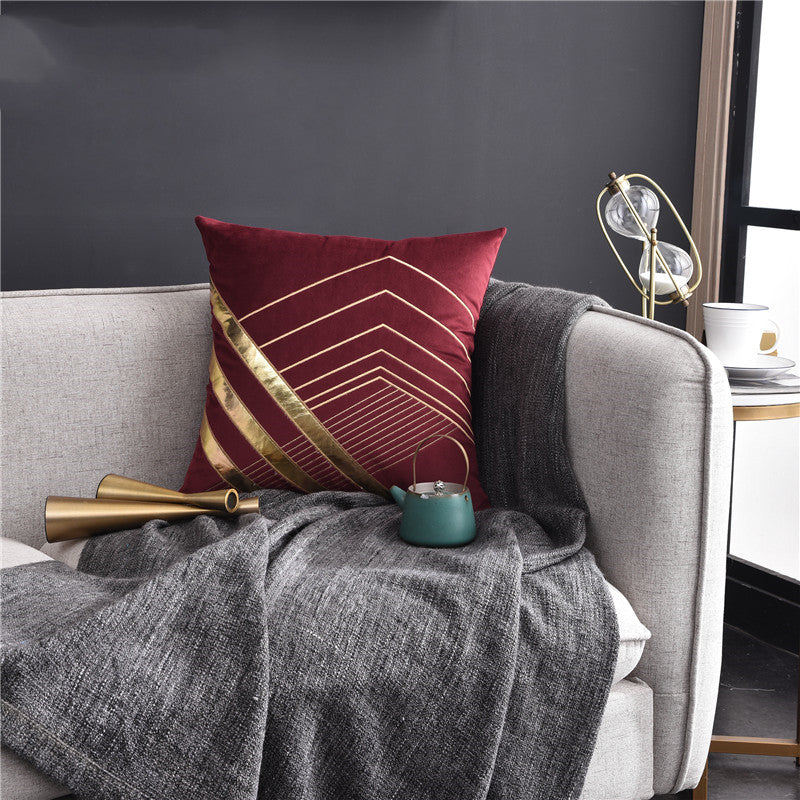 Light Luxury American Style Pillow Patch Leather Embroidered Cushion Sofa Cushion