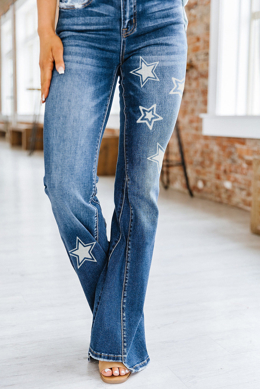 Medium Wash High Rise Flare Jeans