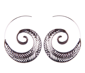 Ethnic Round Spiral Gear Earrings