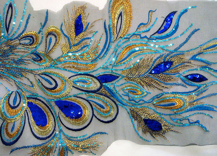 Phoenix Feather Phoenix Tail Embroidered Cloth Paste