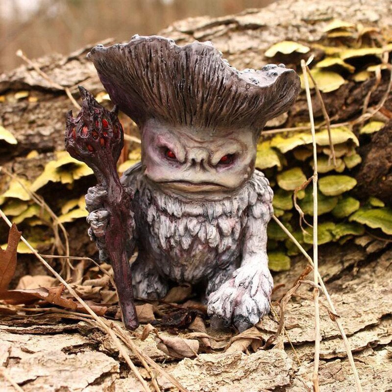 Fairy Mushroom Monster Shaman Wizard Troll Resin Garden Ornament Yard Lawn Outdoor Decor MUMR999