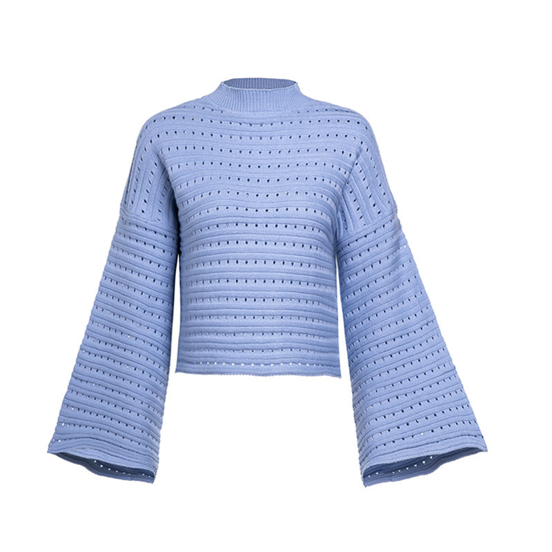 Flared sleeve casual sweater