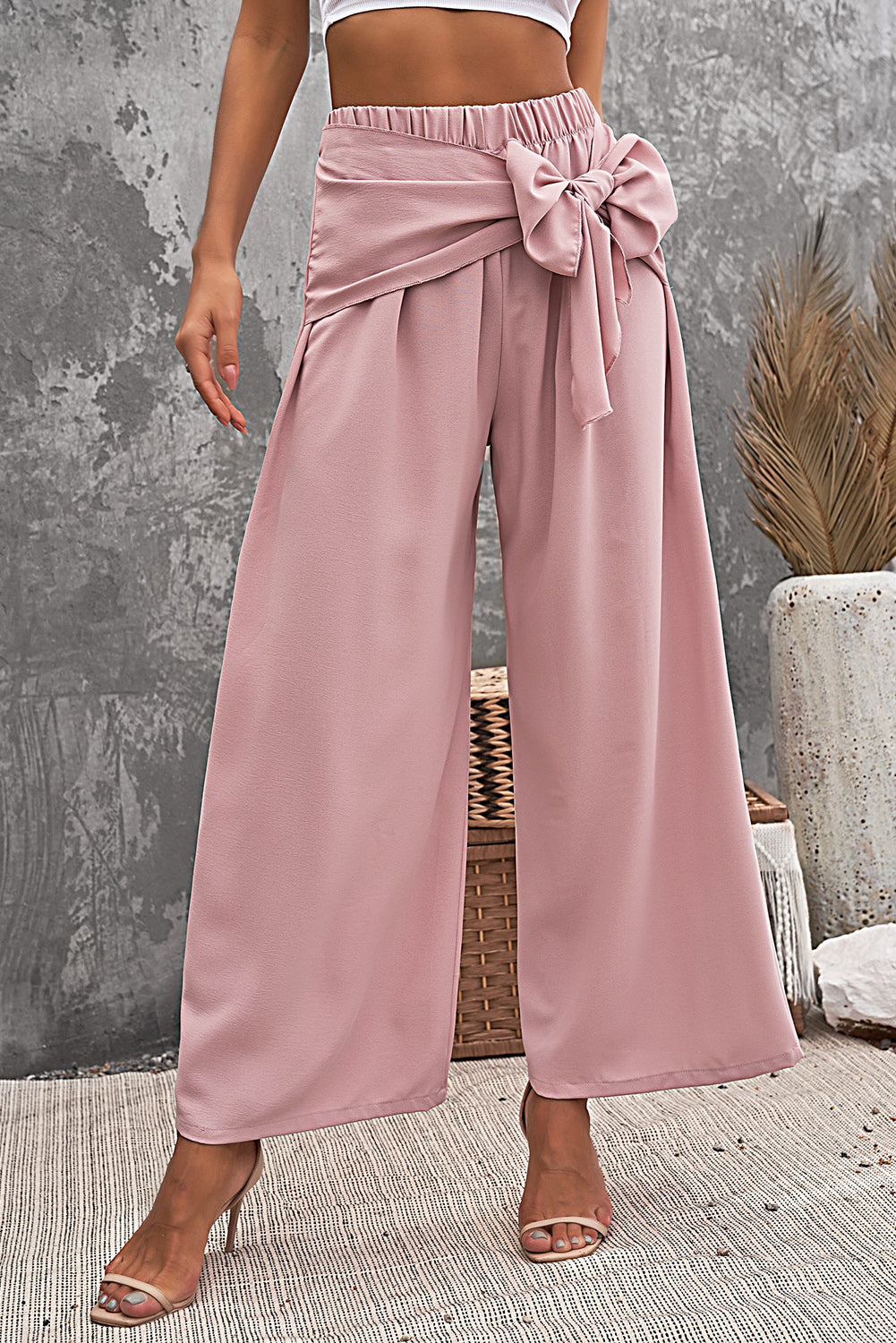 Tie Knot Wide Leg Pants
