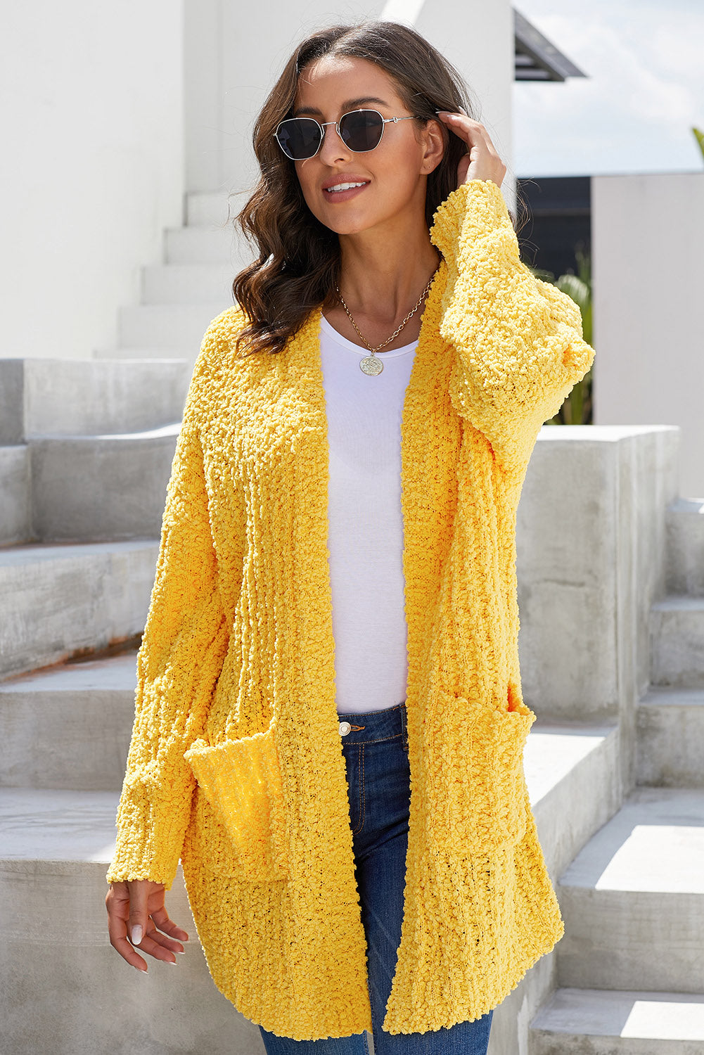 Dusty Pink Pebble Beach Textured Cardigan