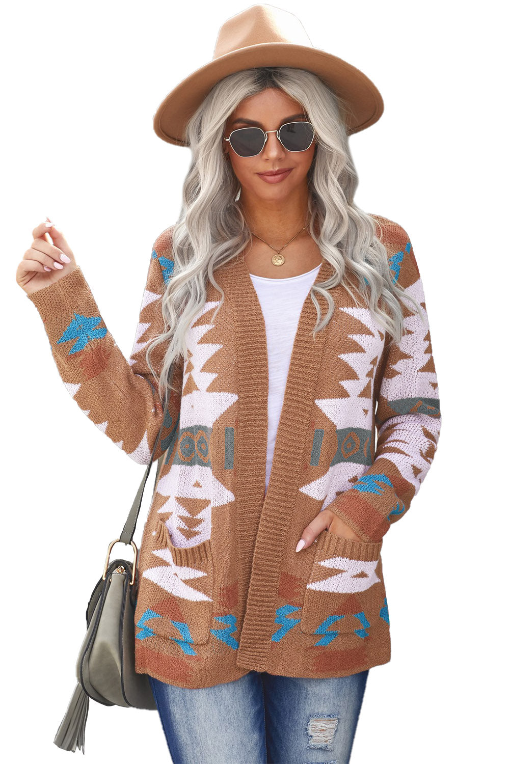 Moraga Pocketed Aztec Cardigan