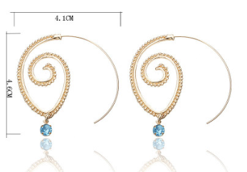 Ethnic Round Spiral Gear Earrings