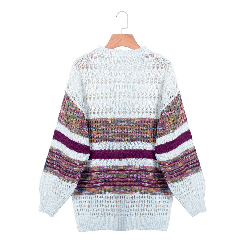 Printed round neck sweater
