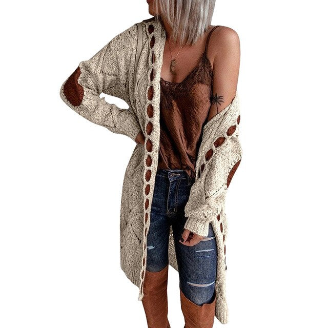 Color Block Sweater Long Sleeve Cardigan Sweater