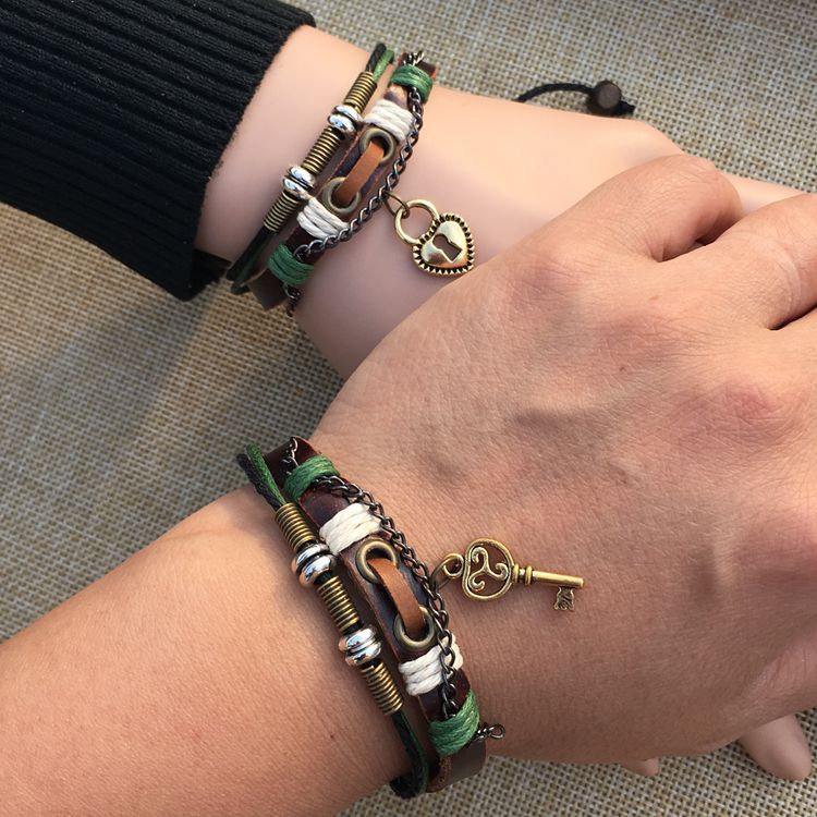 Vintage Hand-woven Ethnic Leather Couple Jewelry