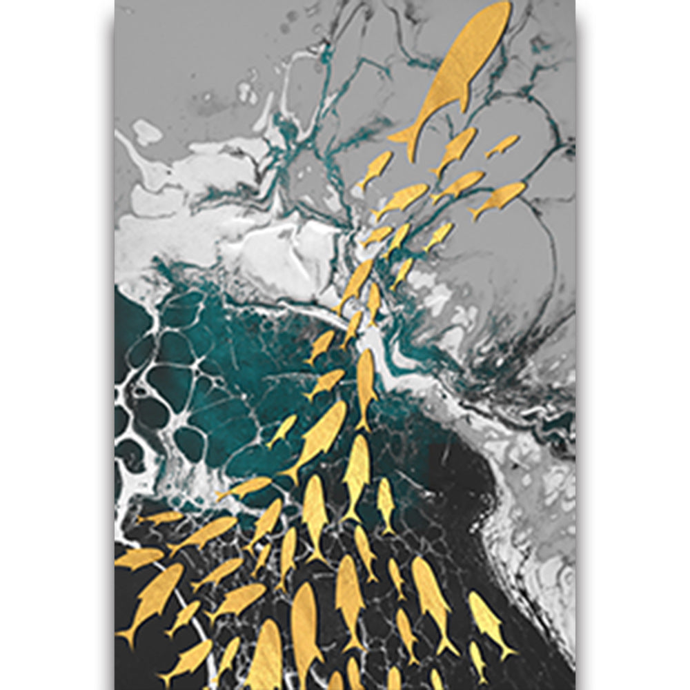 Fashion Golden Feather Dining Room Living Room Background Wall Painting