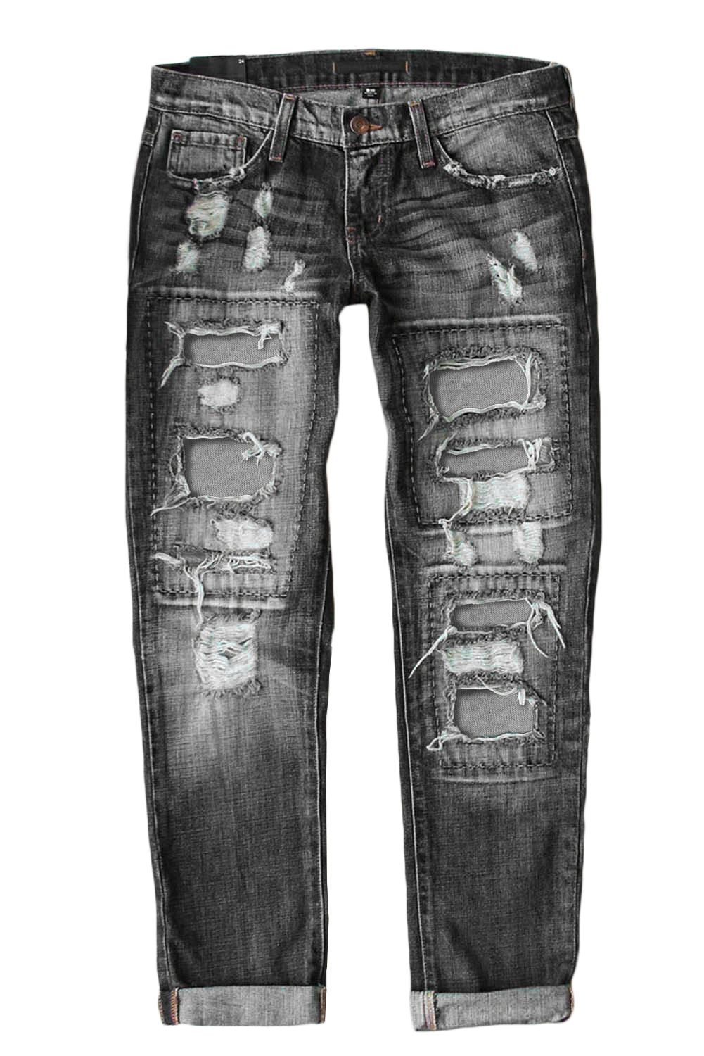 HAMMER AND FREE Graphic Cutout Ribbed Jeans