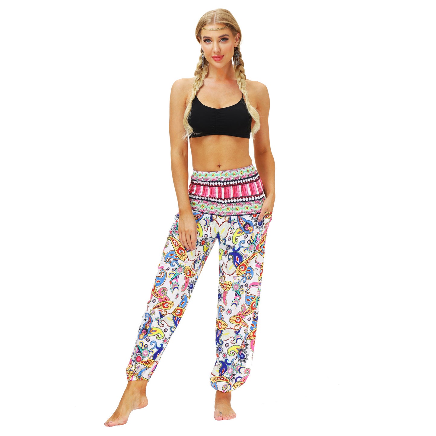 Boho Print Women's Workout Pants