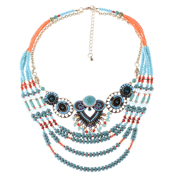 Exaggerated ethnic necklace