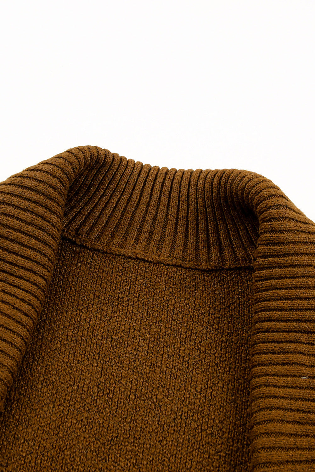 Shawl Collar Belted Knitted Long Sweater