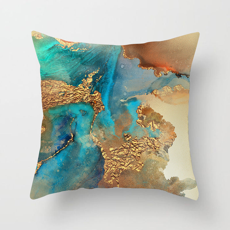 Nordic Watercolor Gold Foil Texture Printing Pillowcase
