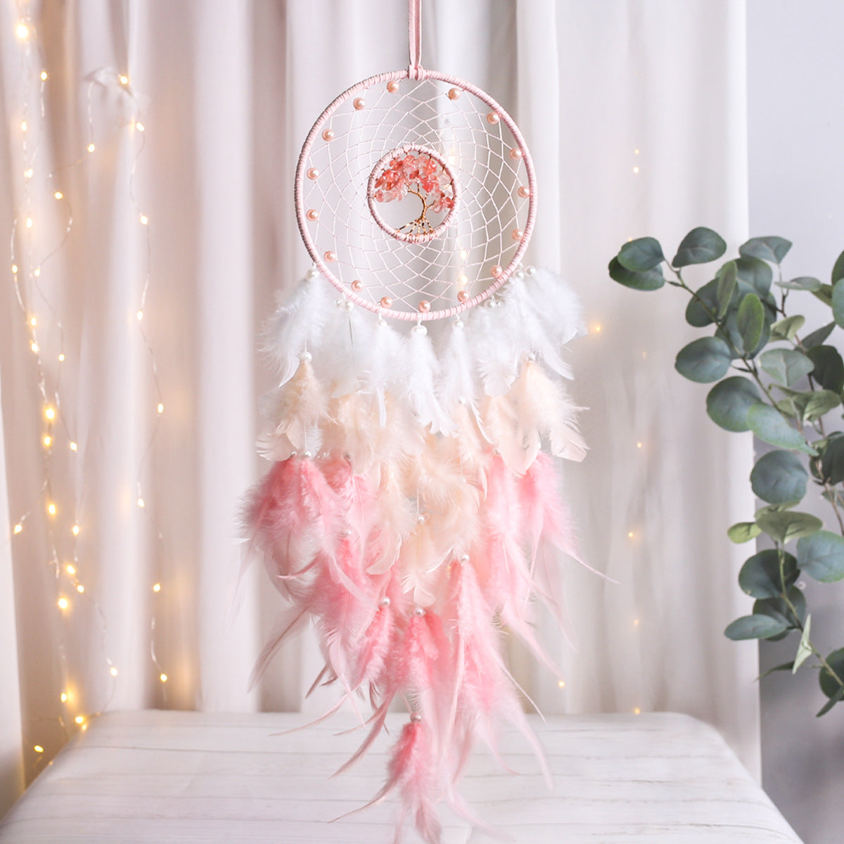 Gravel Dream Catching Net Feather Pendant