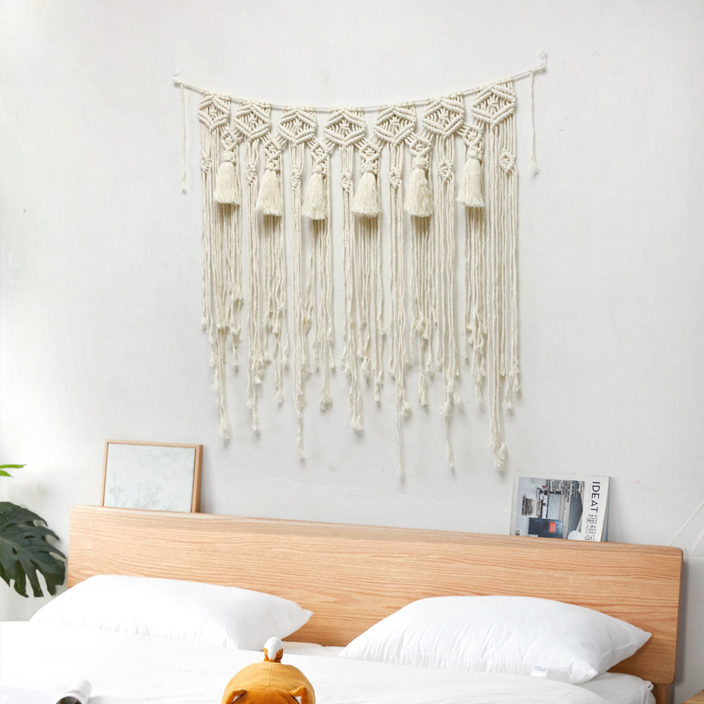 Hand Woven Tapestry Tassel Wall Hanging Boho