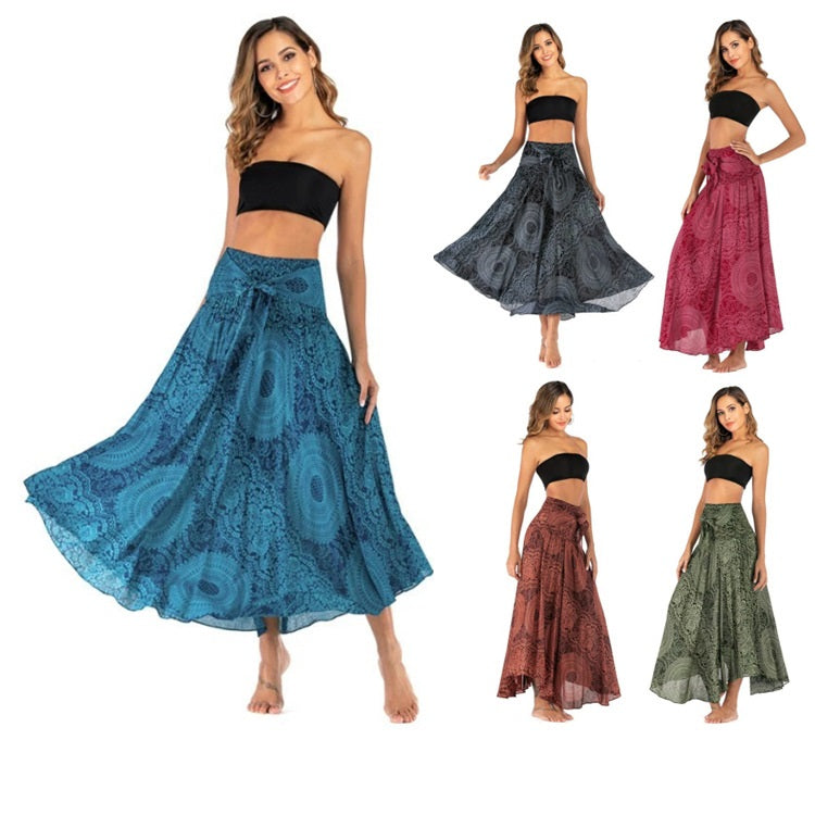 Ladies Fashion Two-Wear Swing Boho Skirt