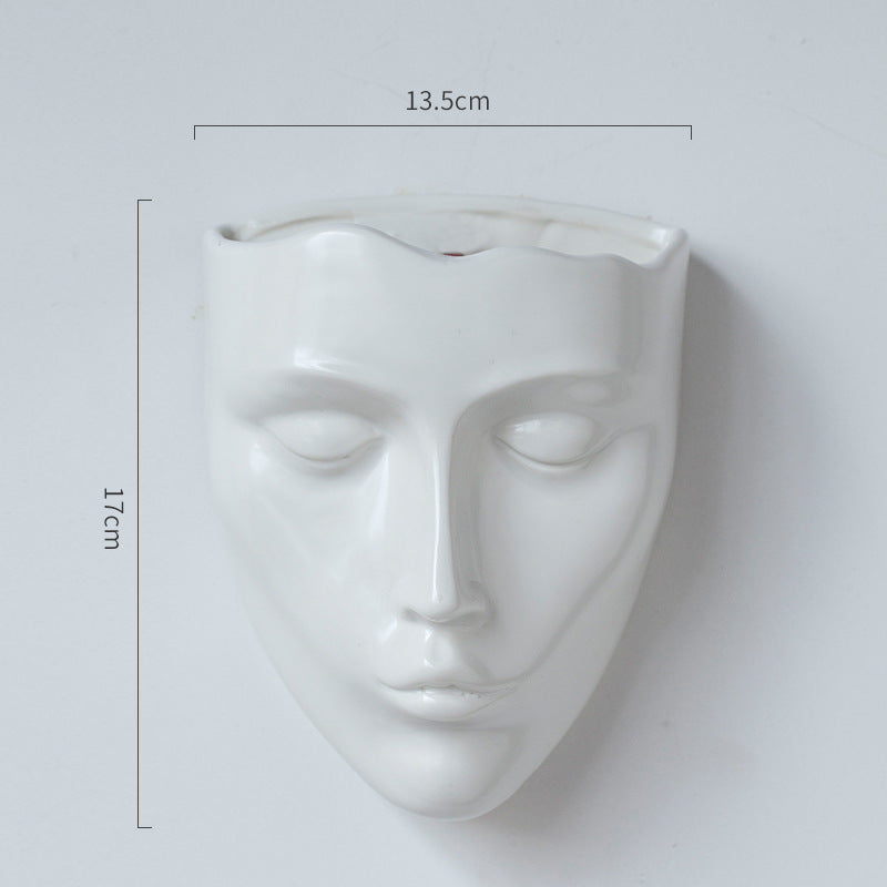 Nordic Simple Wall Mounted Decorative Ceramic Fleshy Flowerpot