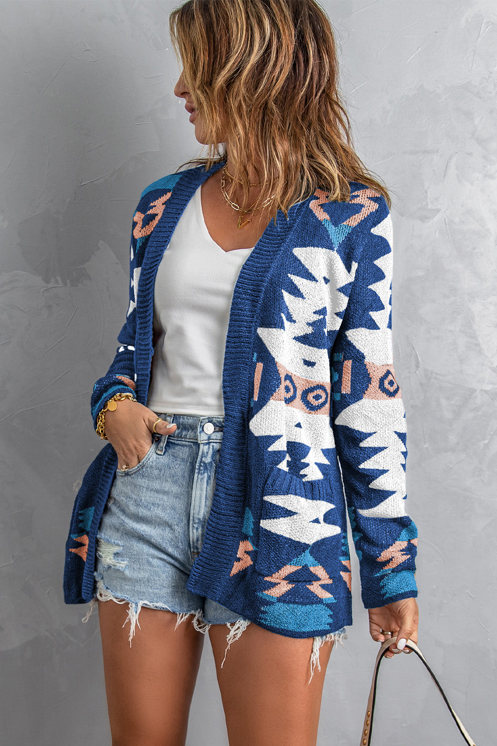 Moraga Pocketed Aztec Cardigan