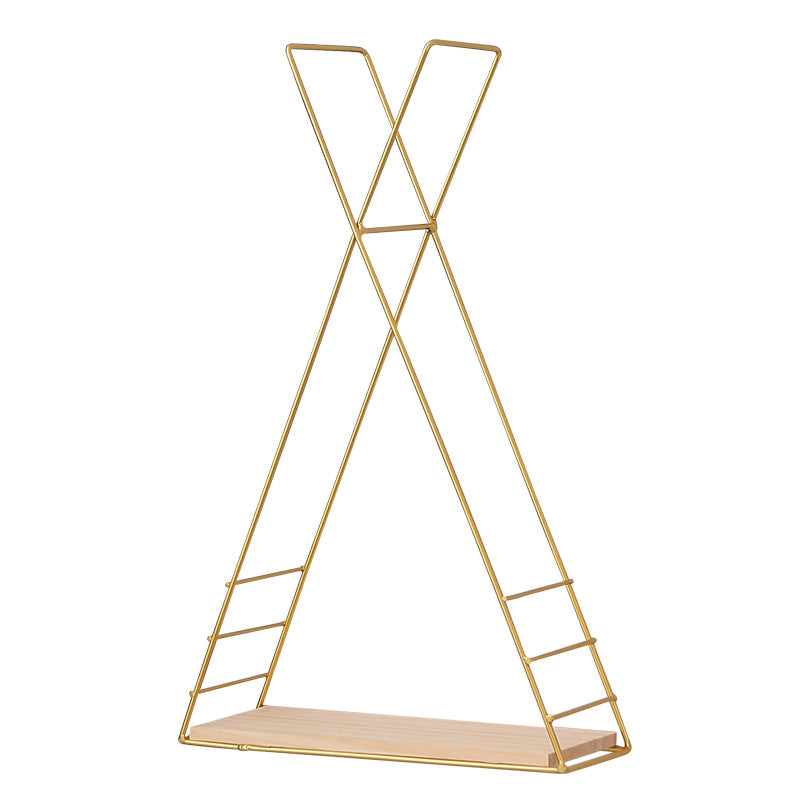 Perforated Nordic Iron Wall Triangle Decorative Shelf