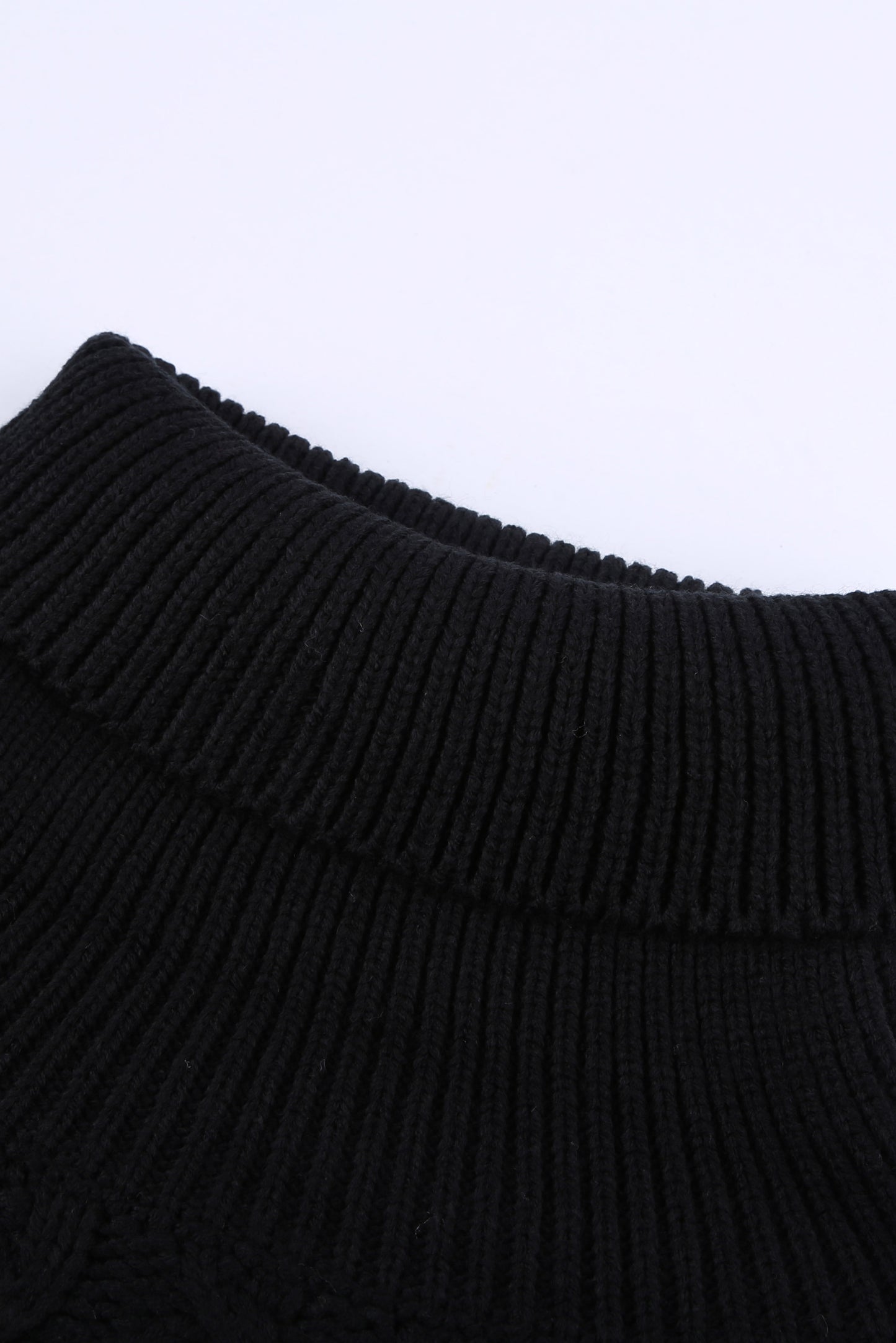 Turtleneck Cold Shoulder Textured Sweater